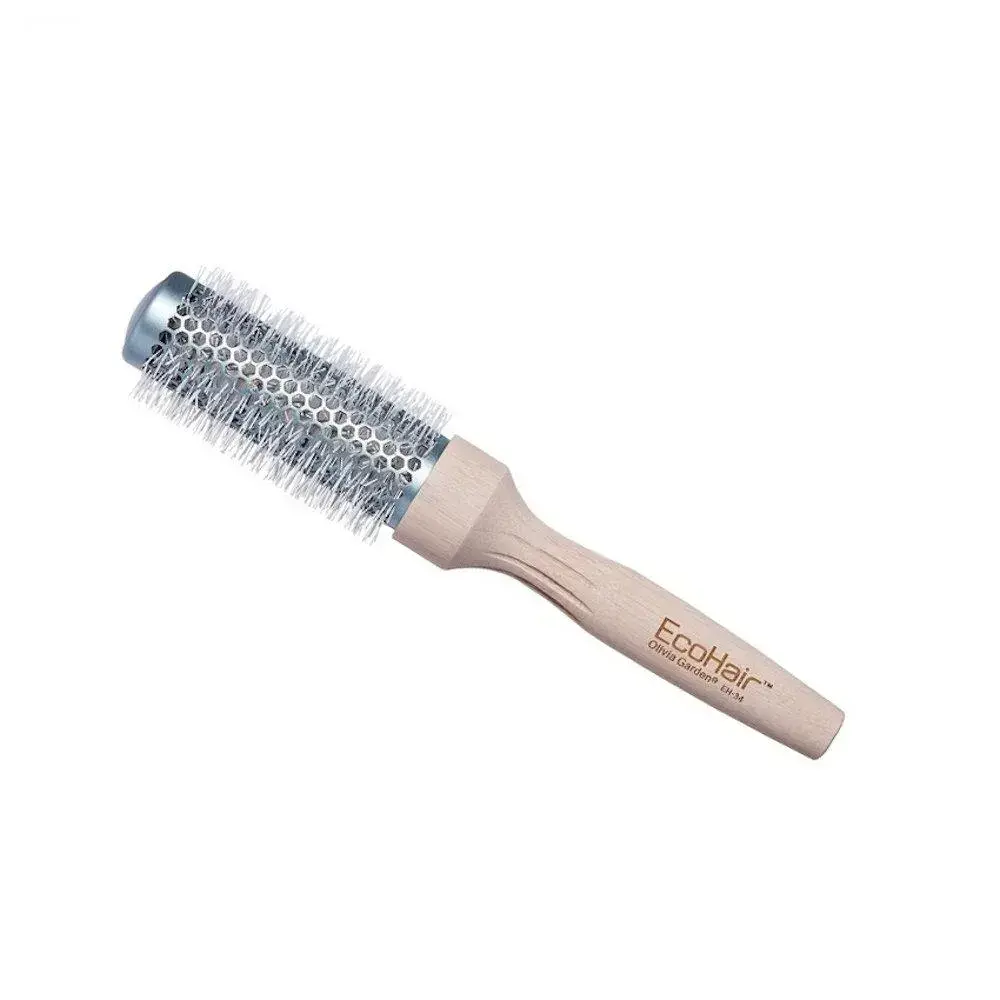 Olivia Garden EcoHair Thermal 34 mm – Profesionální kulatý kartáč na vlasy s keramickým tělem a bambusovou rukojetí