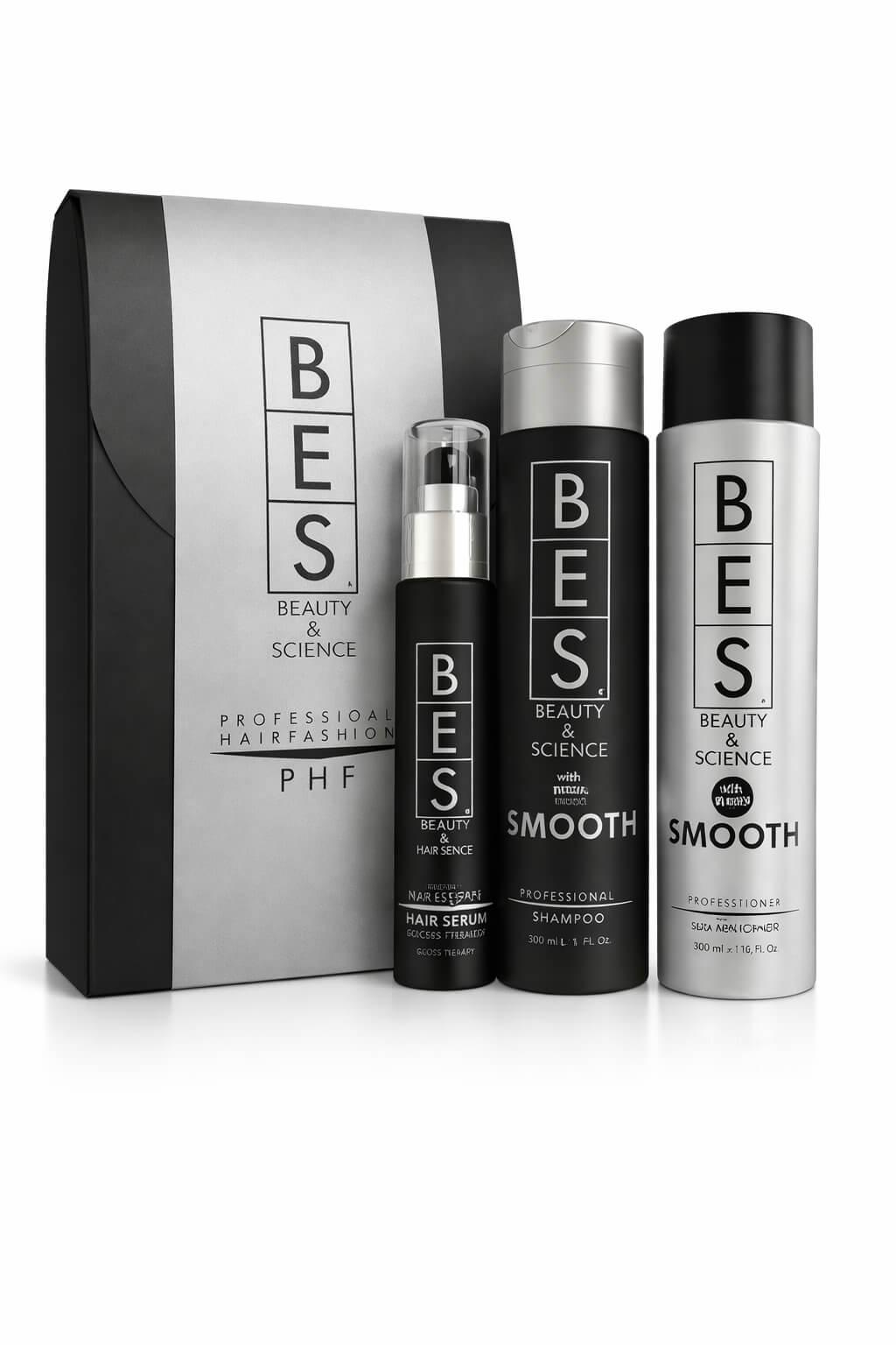 Bes dárková sada Smooth šampon, balzám a Extreme Shine