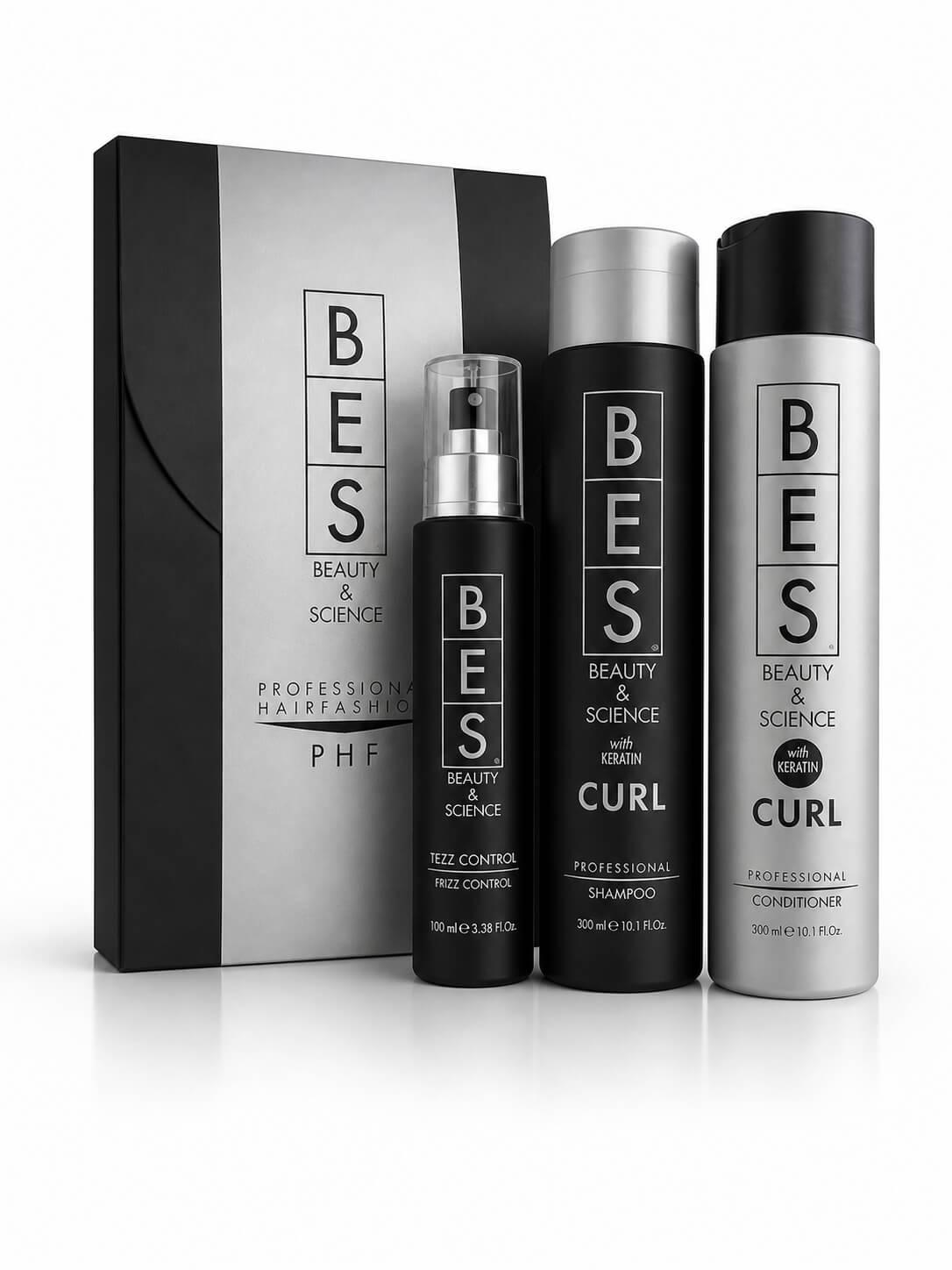 Bes dárková sada Curl šampon, balzám a Frizz Control