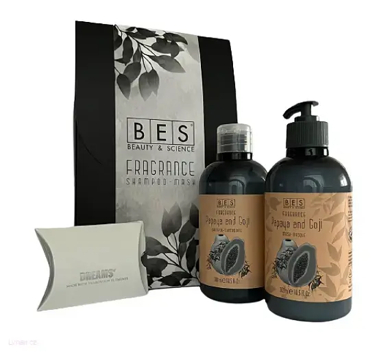 Bes Fragrance Papaya and Goji dárková sada šampon, balzám a přívěšek Swarovski