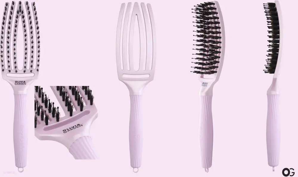 Olivia Garden Fingerbrush Combo Medium Ethereal Lavender – Profesionální kartáč na vlasy s kančími a nylonovými štětinami