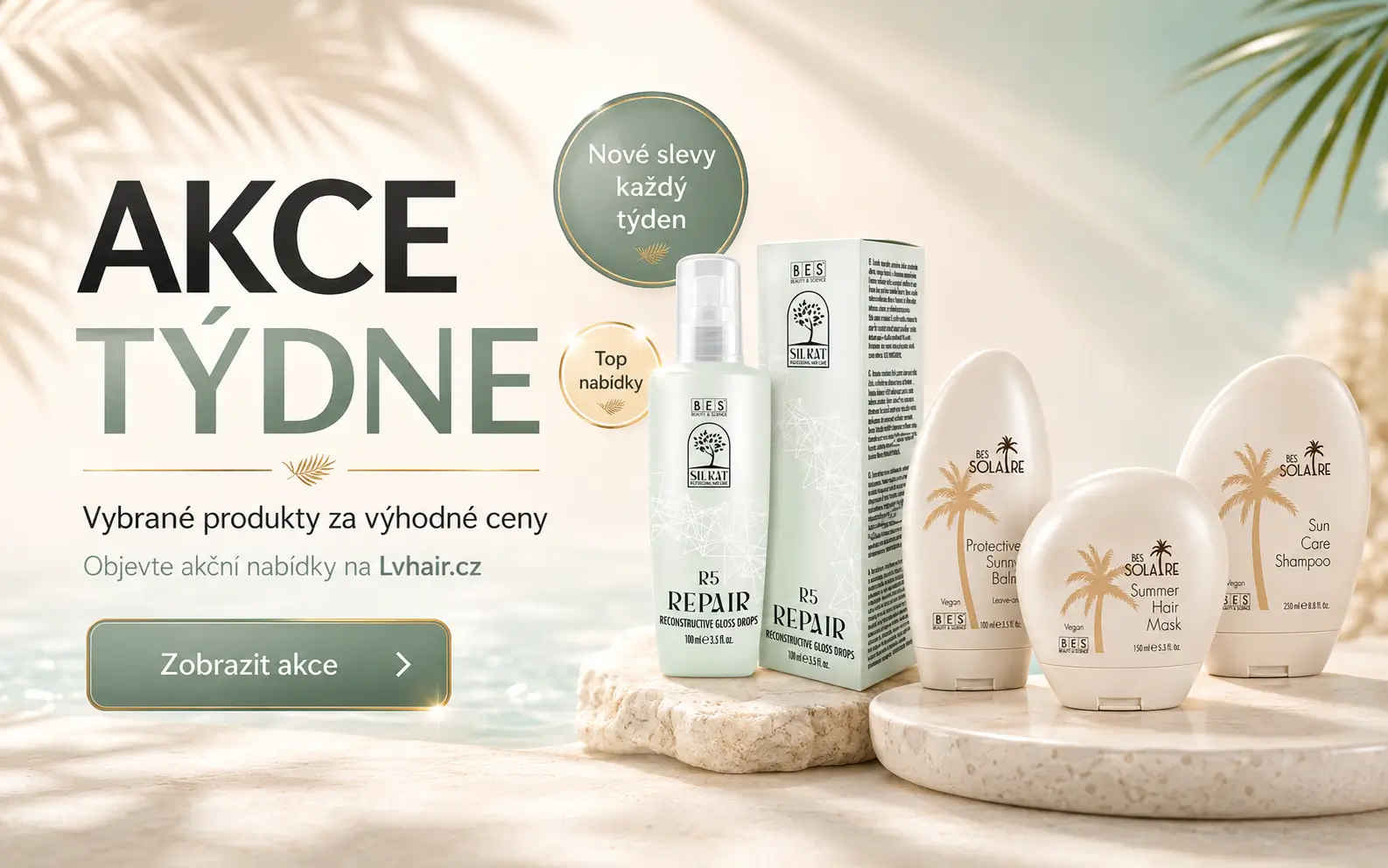 Akce týdne na Lvhair.cz – výhodná vlasová kosmetika a BES BB Beauty Balm Mousse